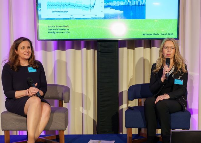 Olivera Böhm-Rybak (Uniqa) und Sylvia Bauer-Beck (Geosphere). Bild: Thomas Magyar