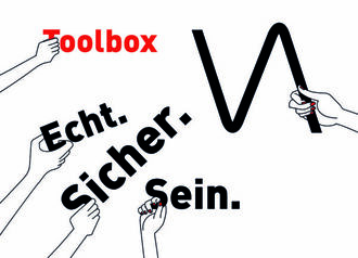 Echt. Sicher. Sein. Toolbox (Logo; Quelle: Kommhaus)