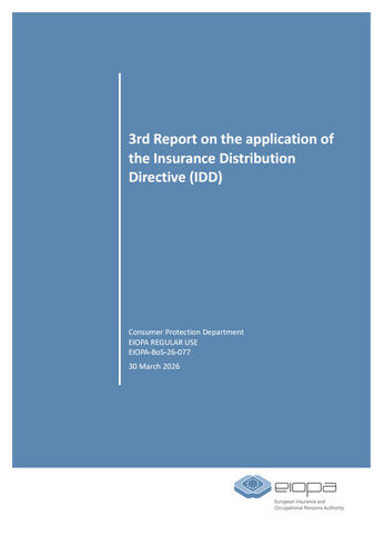 Eiopa-Bericht zur Anwendung der IDD (Cover; Quelle: Eiopa)