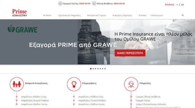 Website der Prime Insurance/Grawe Cyprus (Screenshot)