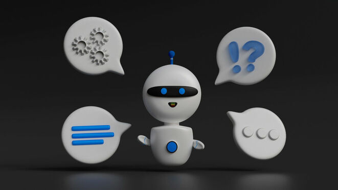 KI-Roboter, Sprechblasen (Bild: Mariia Shalabaieva/Unsplash) KI-Roboter, Sprechblasen (Bild: Mariia Shalabaieva/Unsplash)