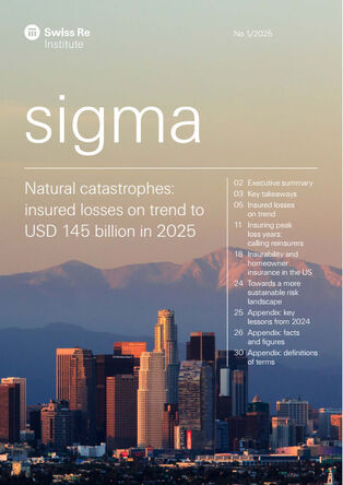 Sigma-Report zu Naturkatastrophen (Cover; Quelle: Swiss Re)