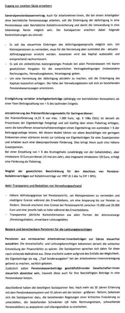 Forderungen aus dem Positionspapier (Quelle: FV PK/VK)